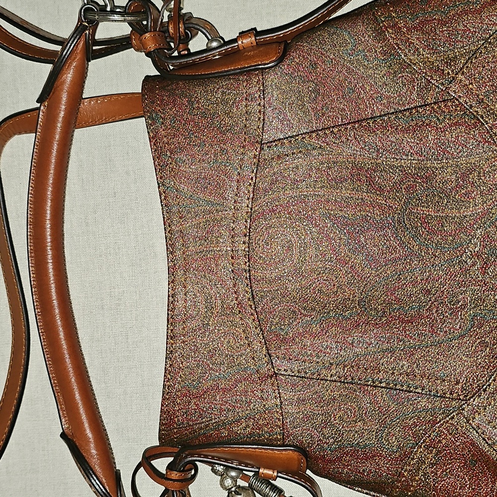 Etro Brown Crossbody Bag with Paisley Design - Picture 10 of 12